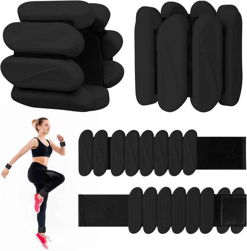 Gallia Wrist Weights, 2Pack Wearable Wrist Ankle Weights for Women and Men, Adjustable Silicone Arm and Leg Wrist Bracelets for Walking, Yoga, Pilates and Gym, 2lb - Image 1